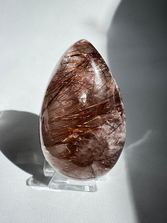 Red Rutile in Quartz Crystal Lense #3