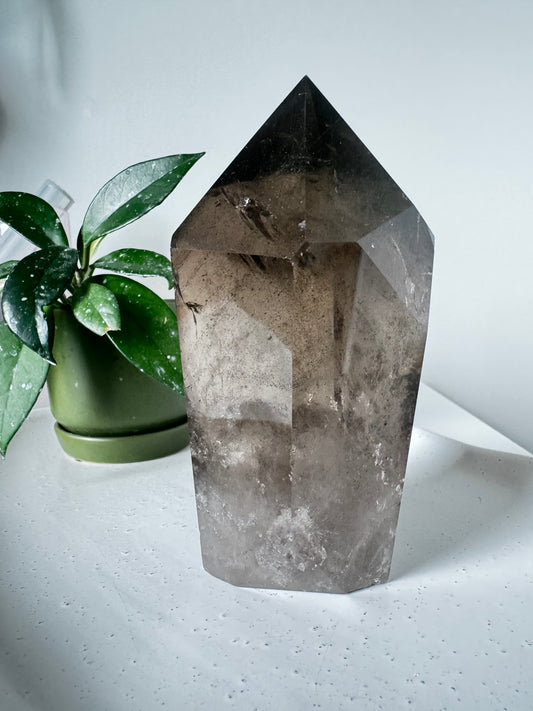 Smokey Quartz Tower with internal rainbows | Bespoke Crystals NZ