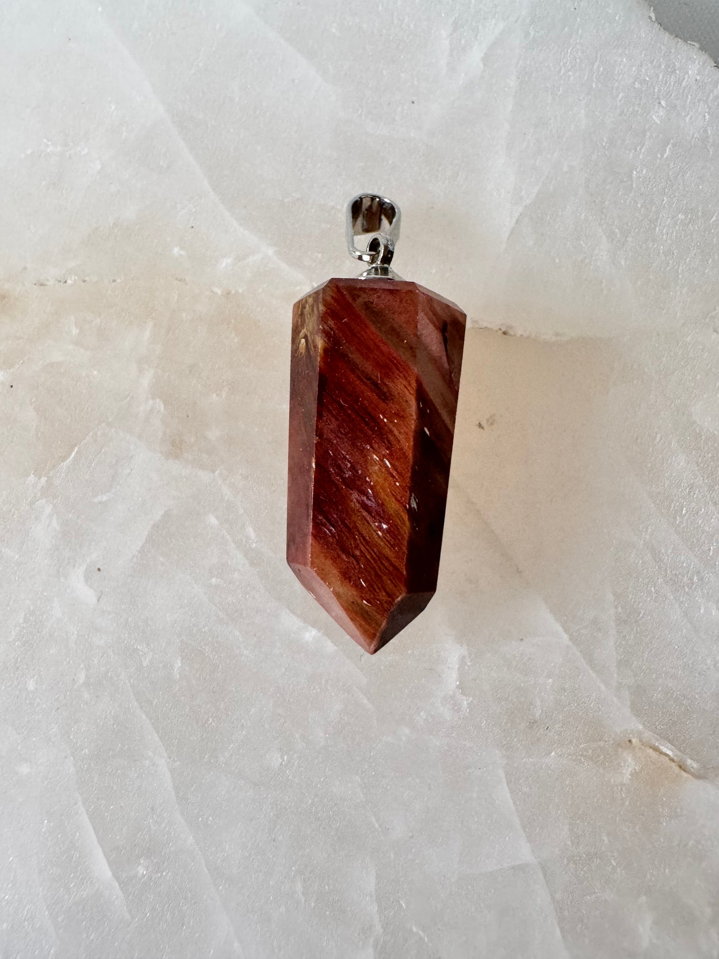 Red Amphibole Quartz Pendant |Bespoke Crystals
