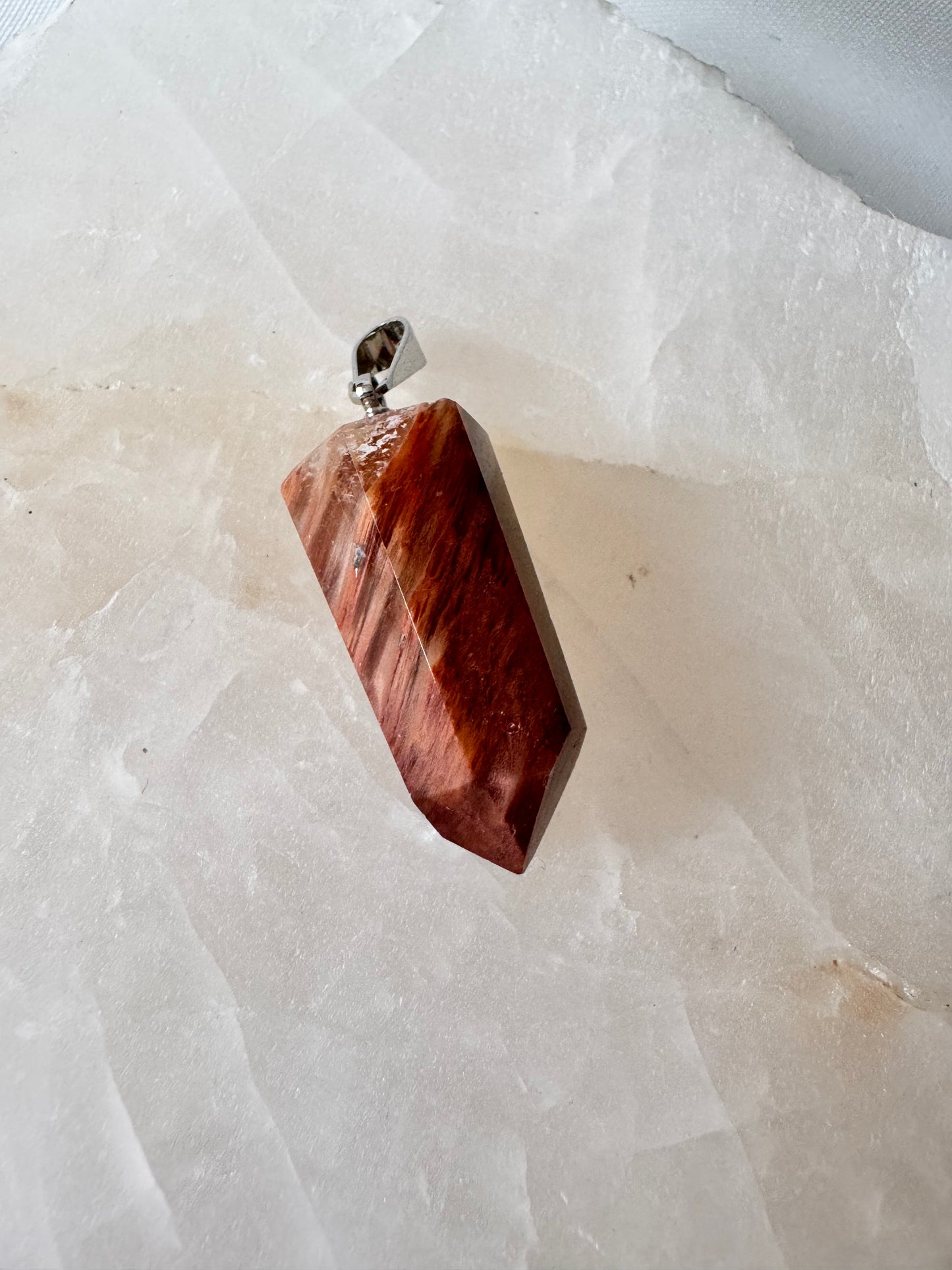 Red Amphibole Quartz Pendant |Bespoke Crystals