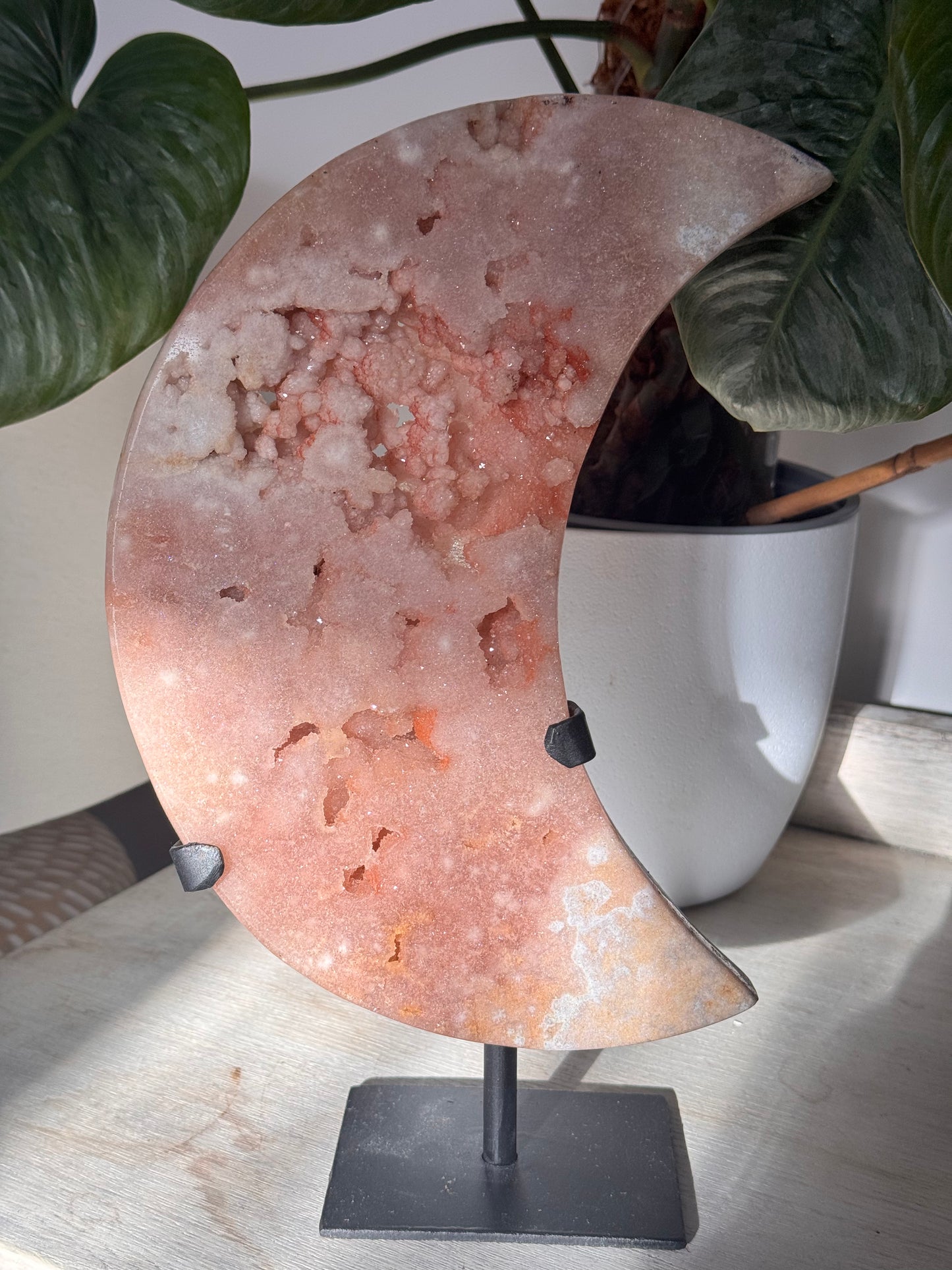 Pink Amethyst Druze Moon