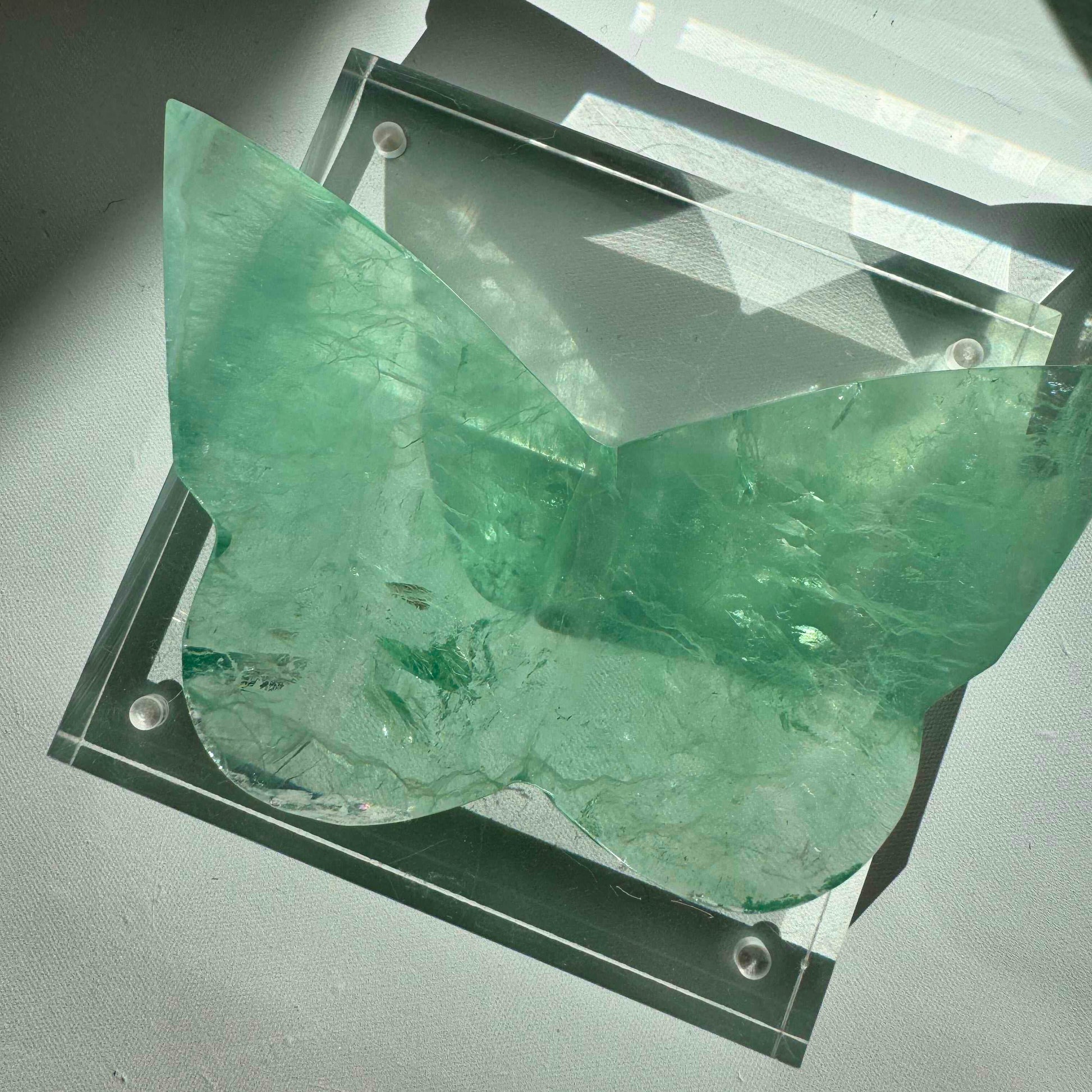 Green Fluorite Crystal 3D Butterfly #2 | Bespoke Crystals