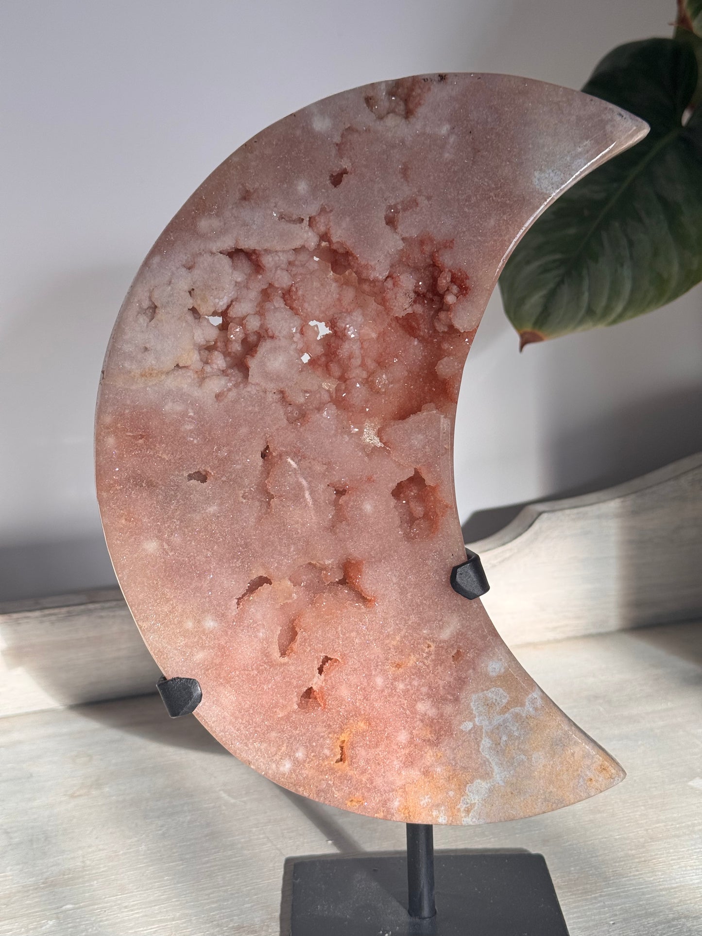 Pink Amethyst Druze Moon
