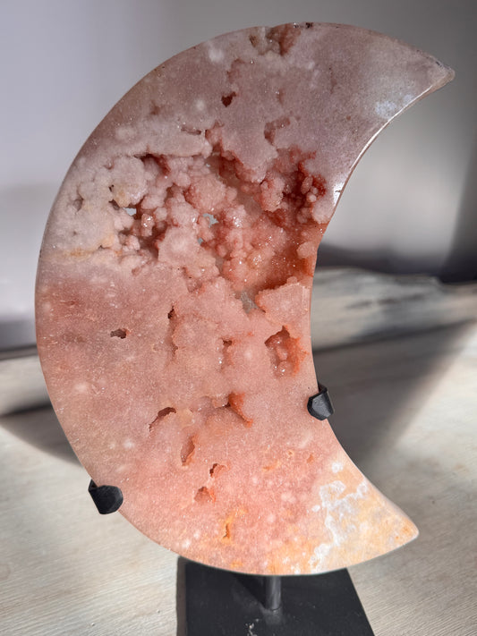 Pink Amethyst Druze Moon