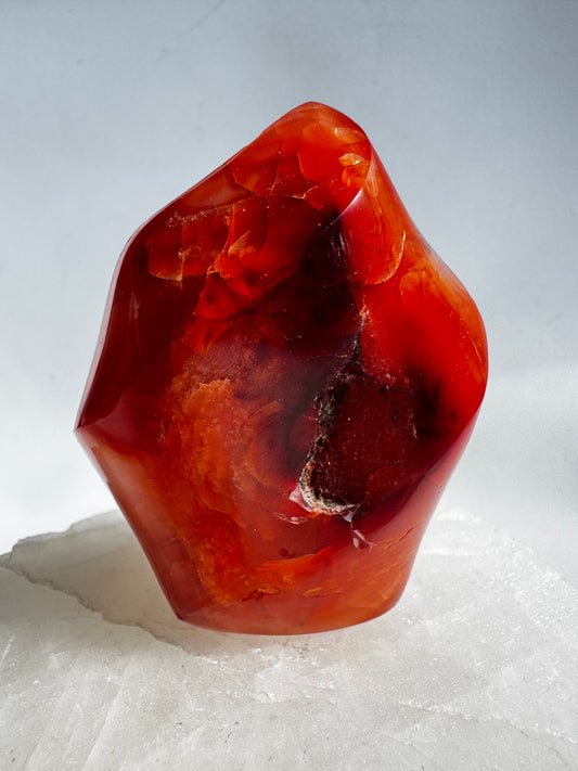 Carnelian Crystal Flame with deep red and orange hues | Bespoke Crystals