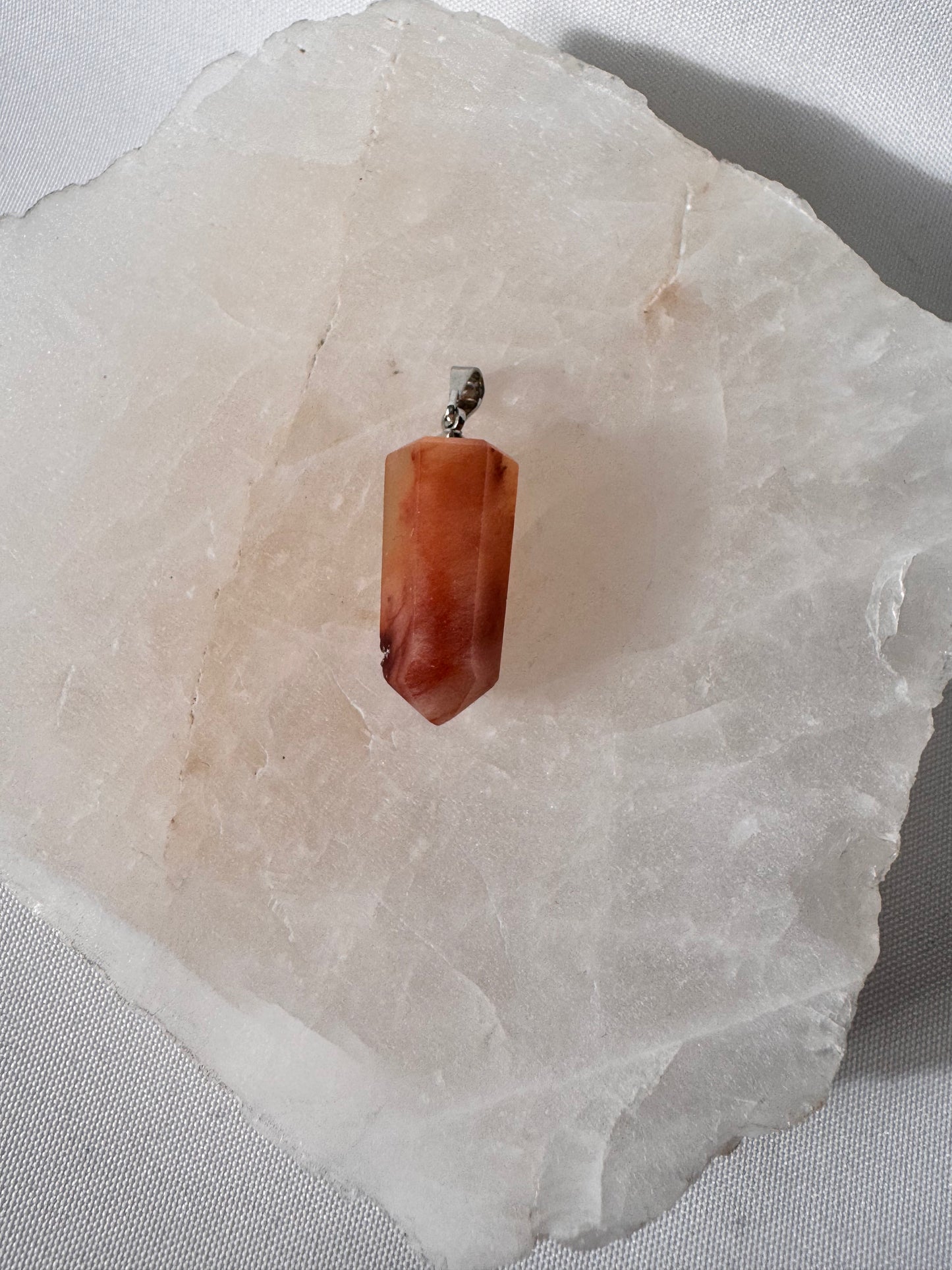 Red Amphibole Quartz Pendant |Bespoke Crystals