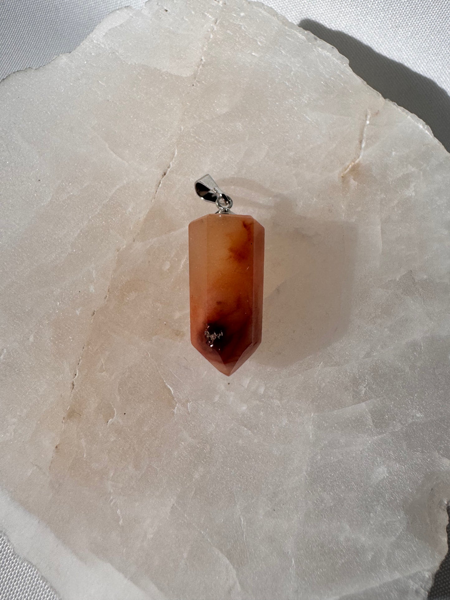 Red Amphibole Quartz Pendant |Bespoke Crystals