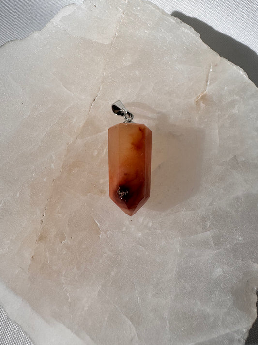 Red Amphibole Quartz Pendant |Bespoke Crystals