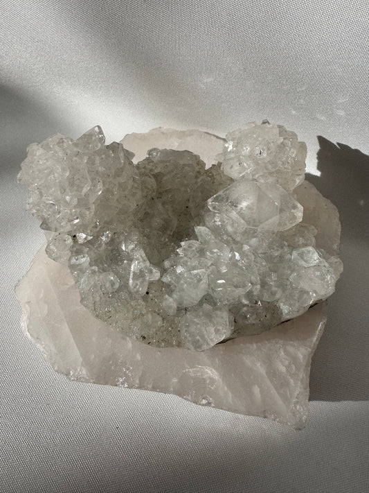 Diamond Apophylite with Flowers
