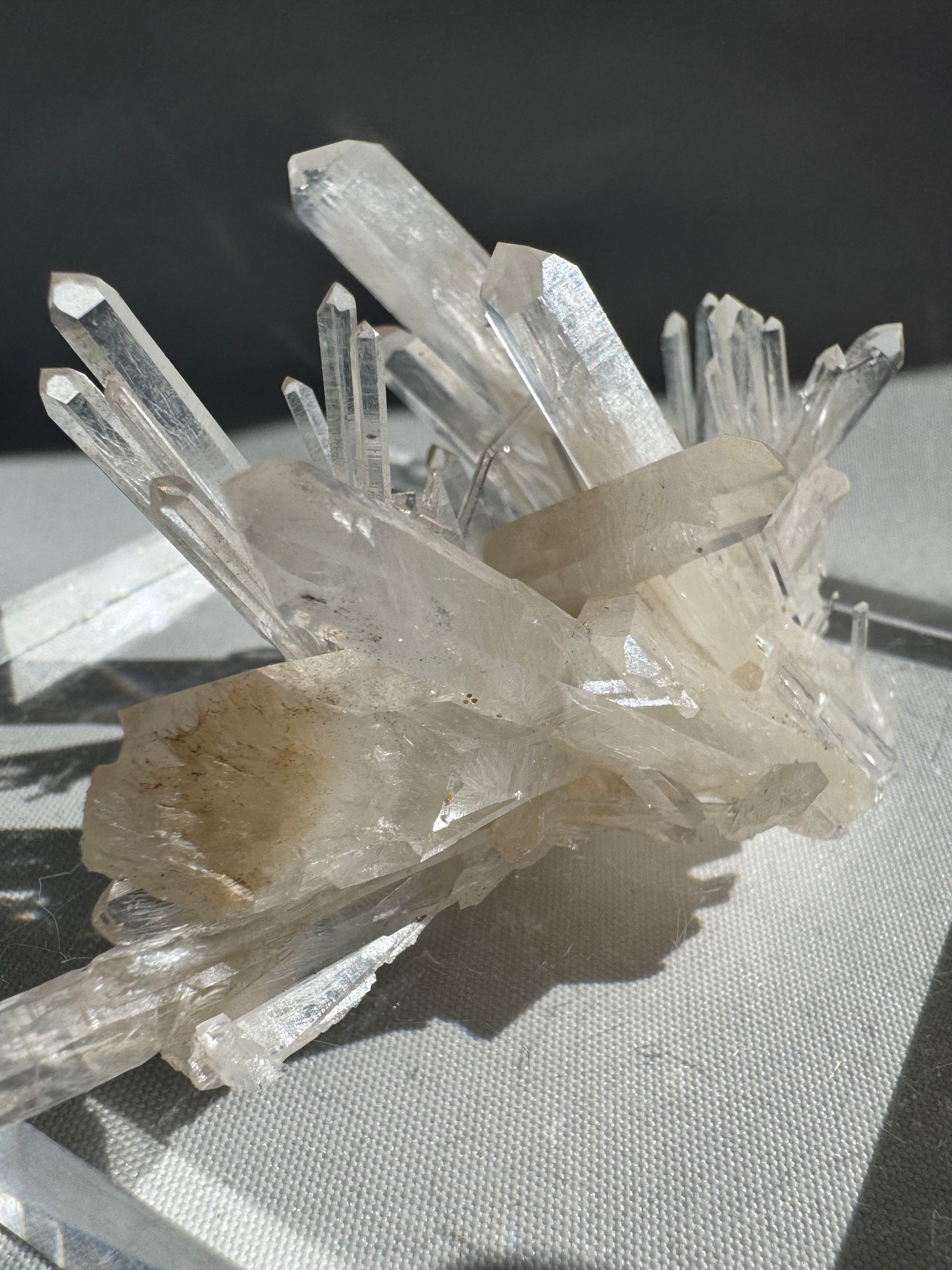 Halloysite-Included Blue Smoke Lemurian Seed Cluster | Bespoke Crystals NZ