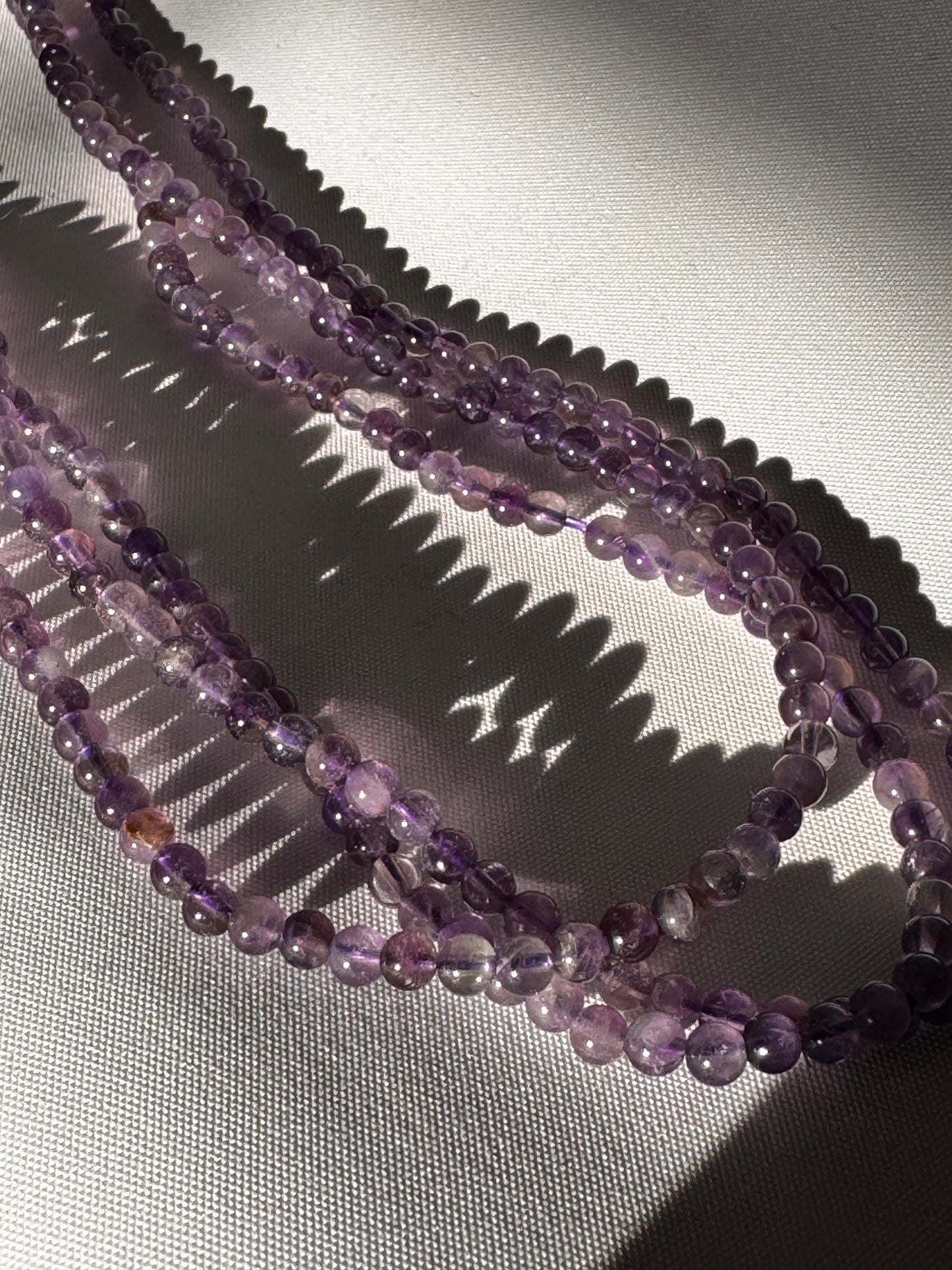 Amethyst Bead Necklace | Polished Round Beads | Crystal Jewellery NZ | Bespoke Crystals