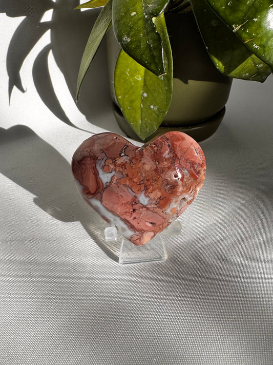 Cotton Candy Agate Crystal Heart