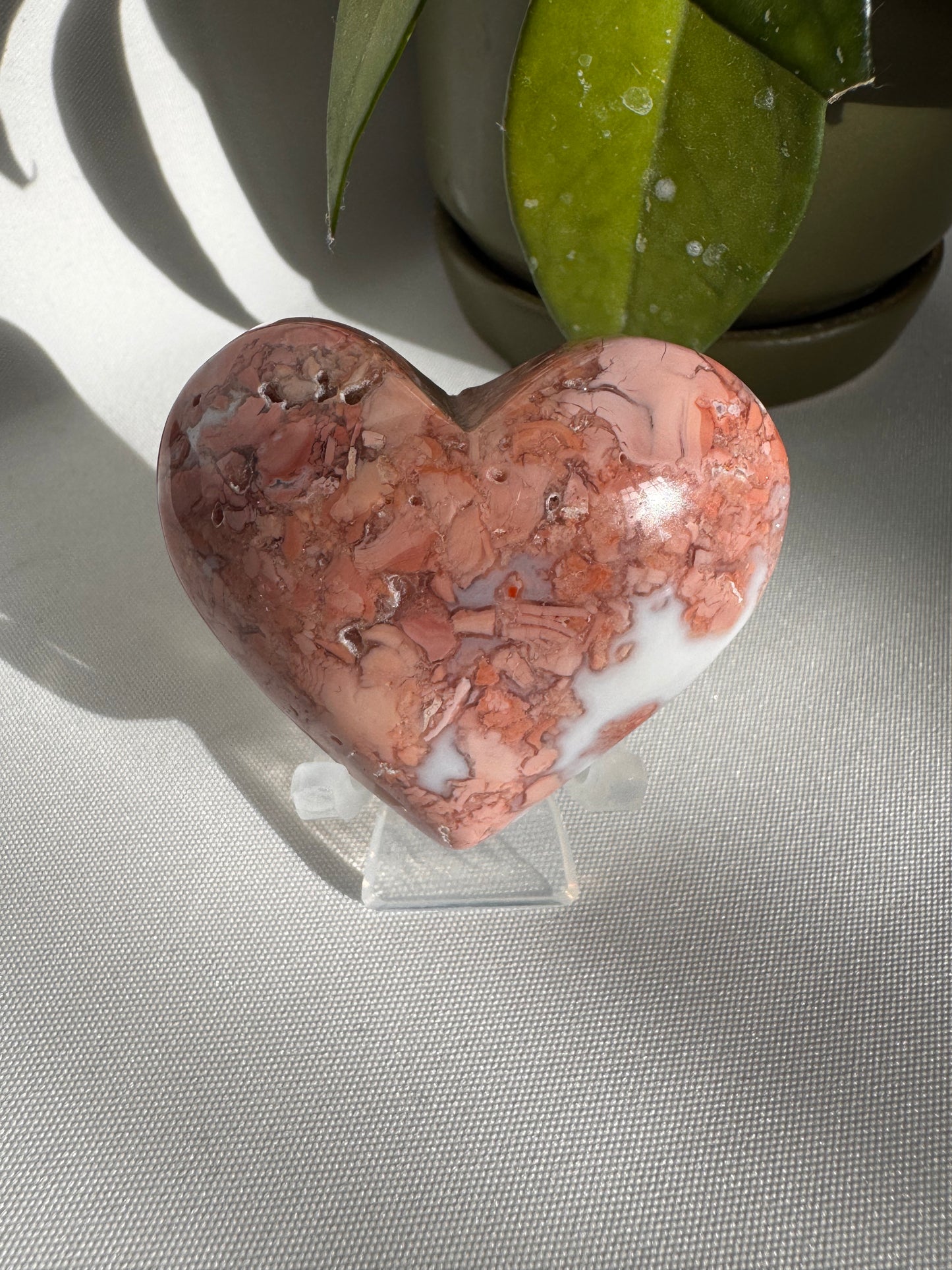 Cotton Candy Agate Crystal Heart