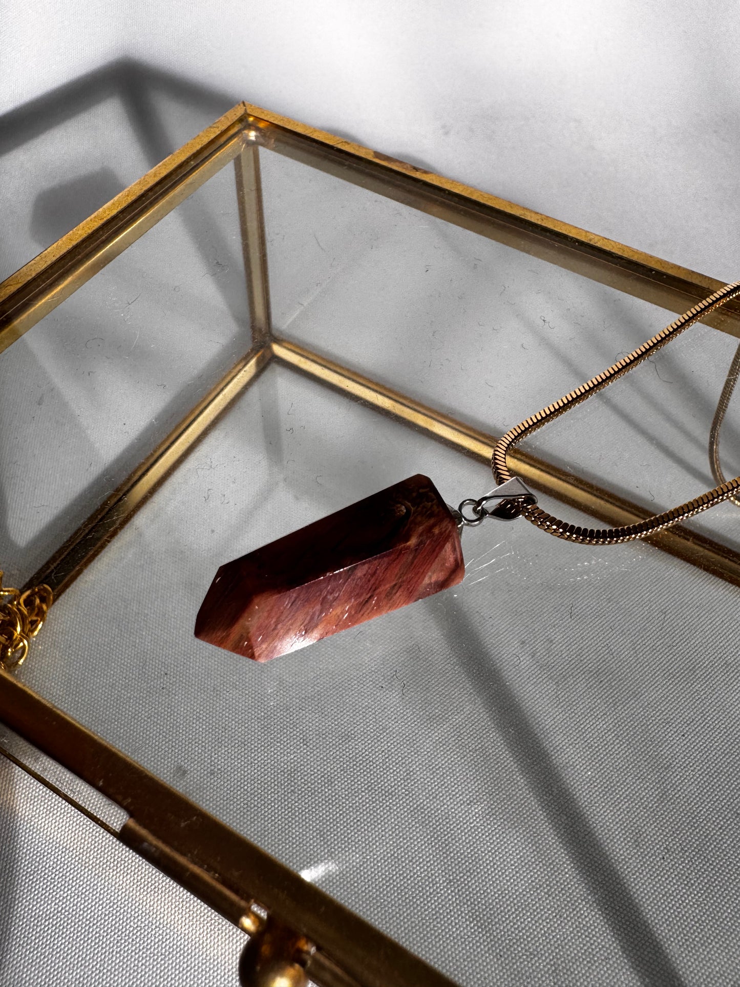 Red Amphibole Quartz Pendant |Bespoke Crystals