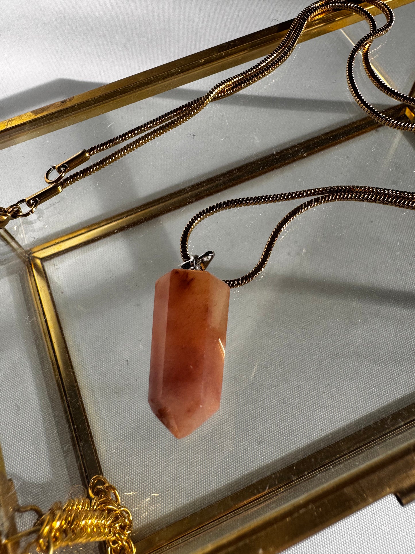Red Amphibole Quartz Pendant |Bespoke Crystals