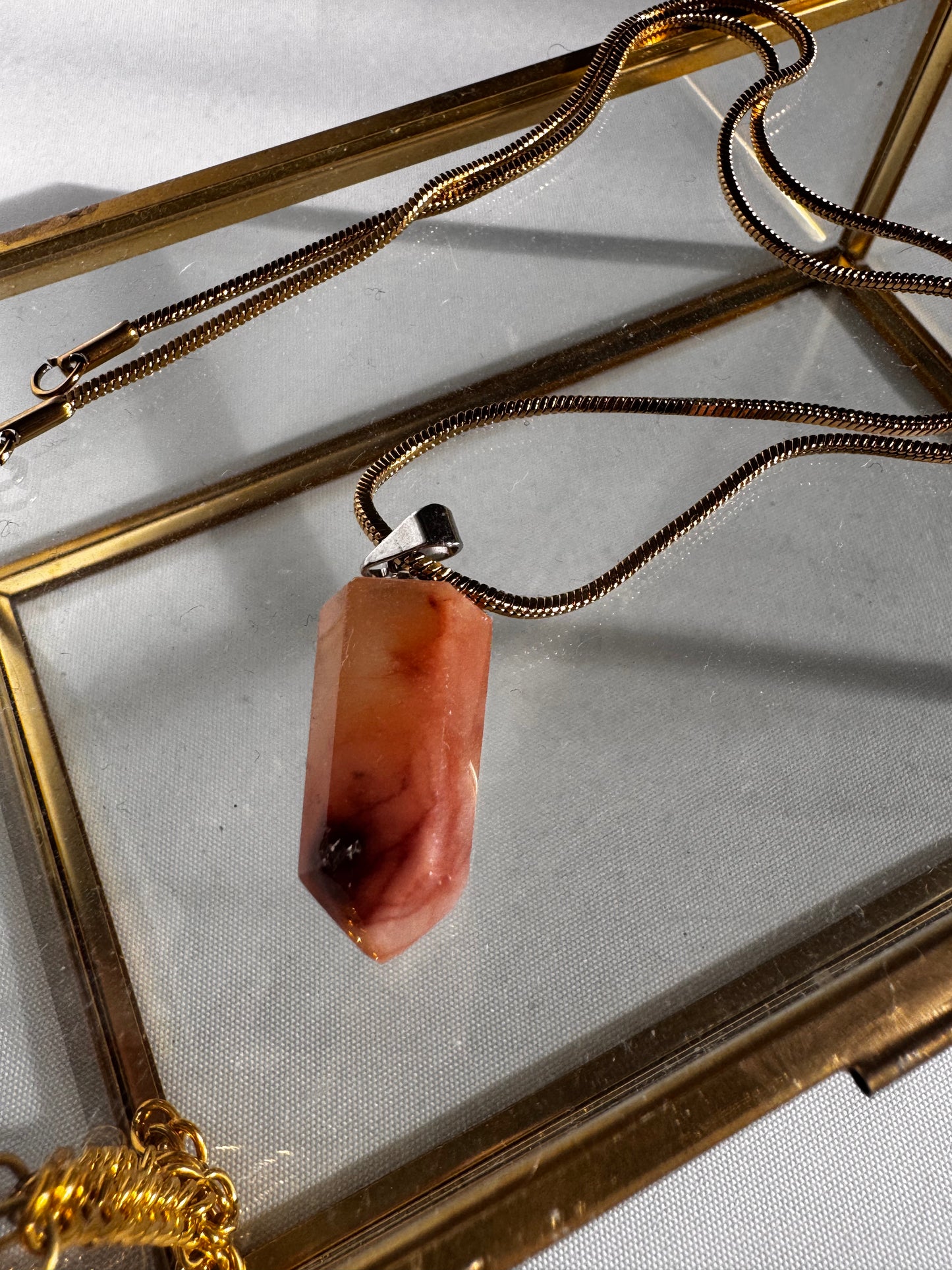 Red Amphibole Quartz Pendant |Bespoke Crystals