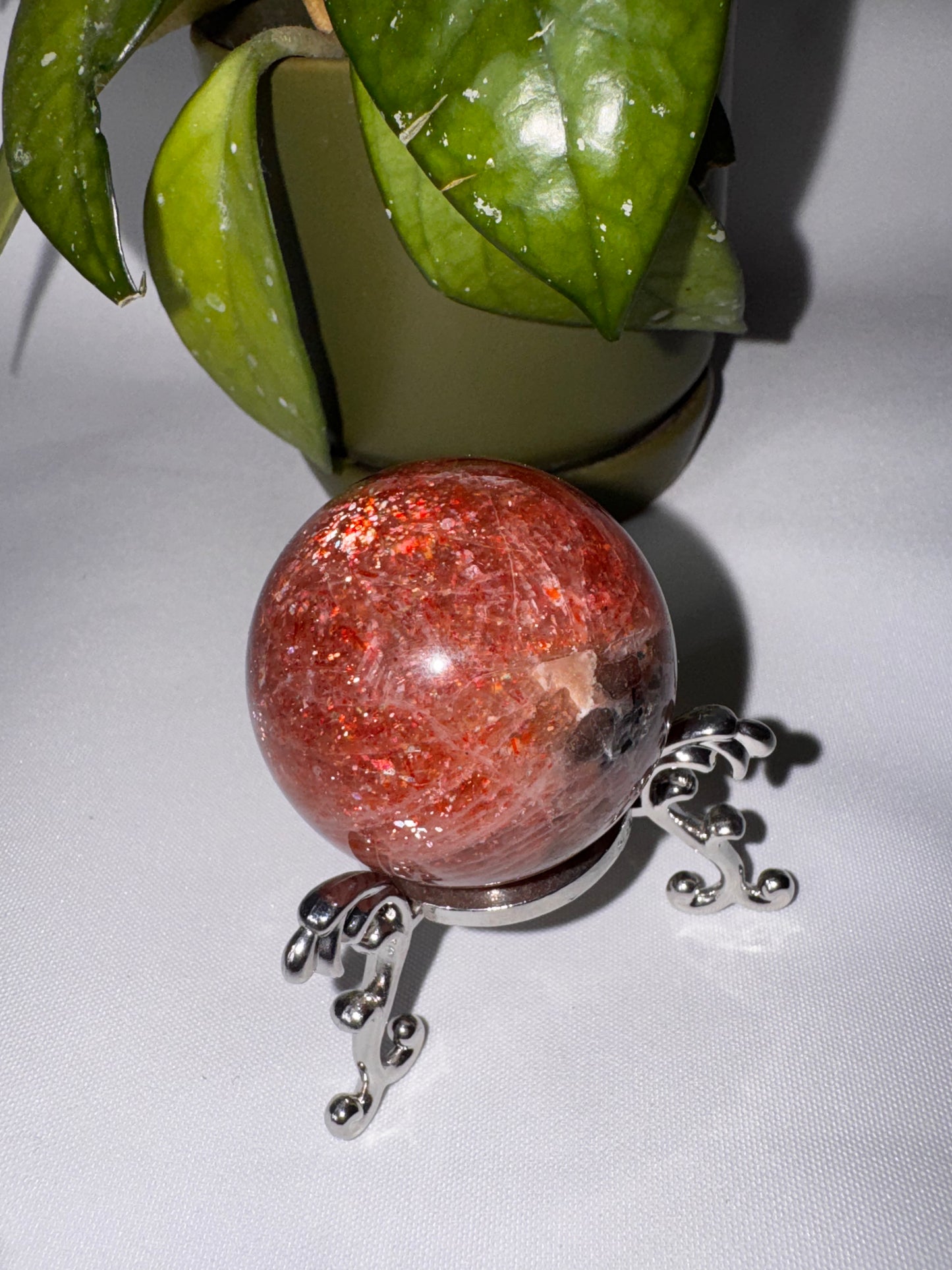 Tanzanian Sunstone Moonstone Smoky Quartz Sphere #1 | Rare Crystal NZ | Bespoke Crystals