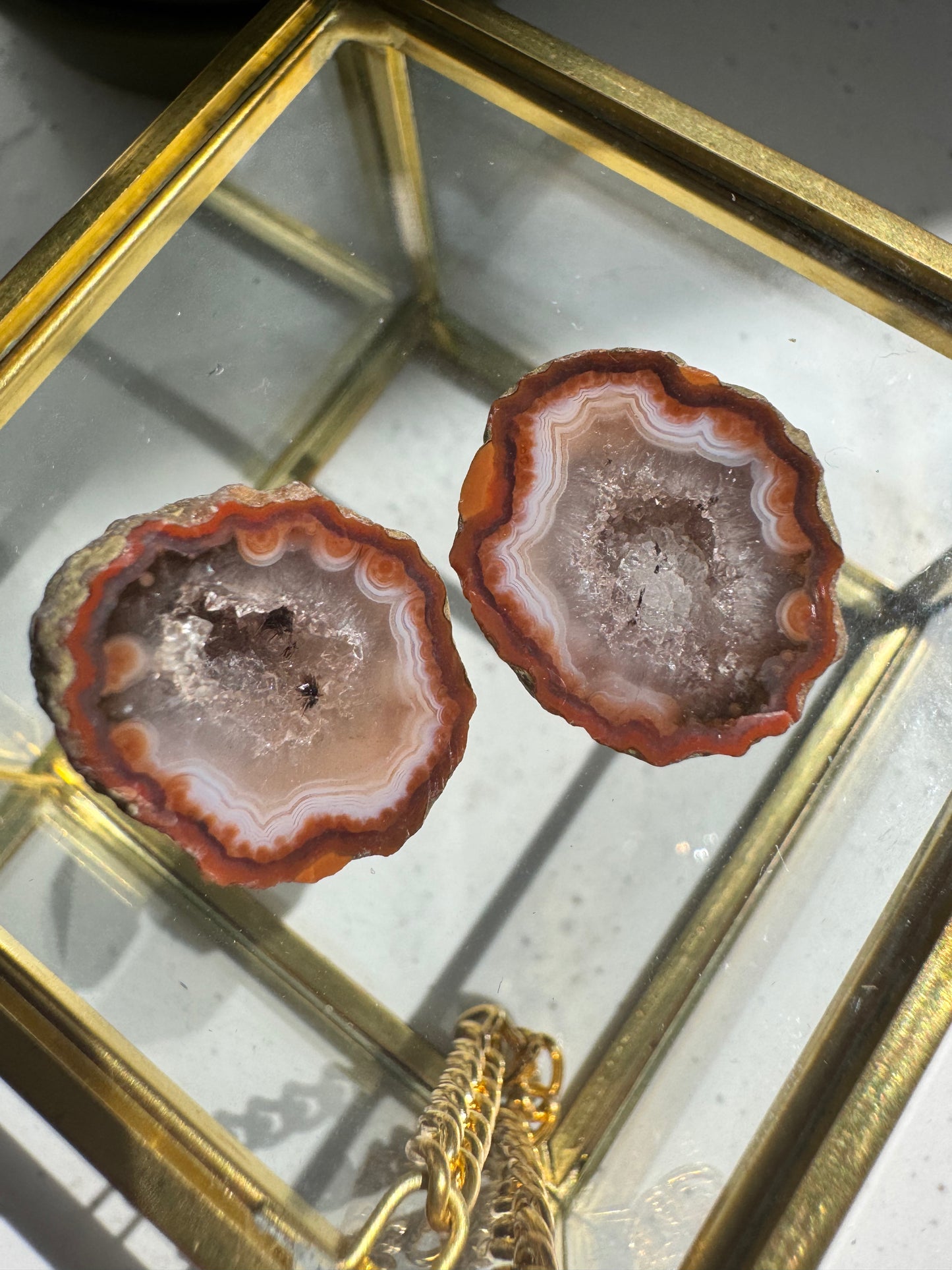 Rare Zhanguo Agate Crystal Mini Geode #8