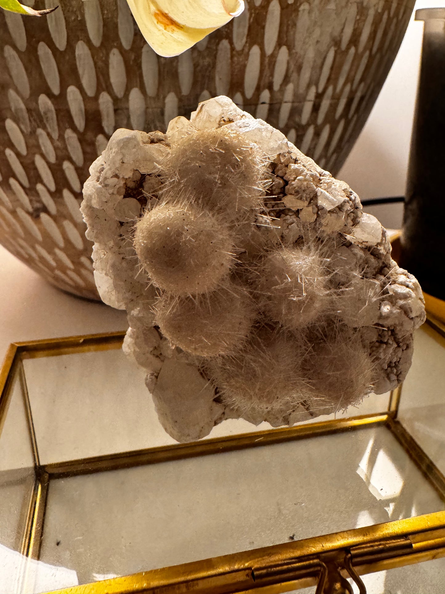 Mesolite Flowers on Apophyllite -UV Reactive