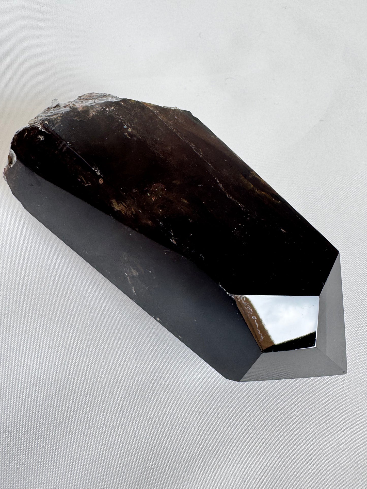 Large Dark Smoky Quartz Crystal Point with Phantom | Bespoke Crystals