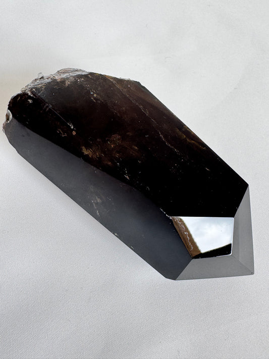 Large Dark Smoky Quartz Crystal Point with Phantom | Bespoke Crystals