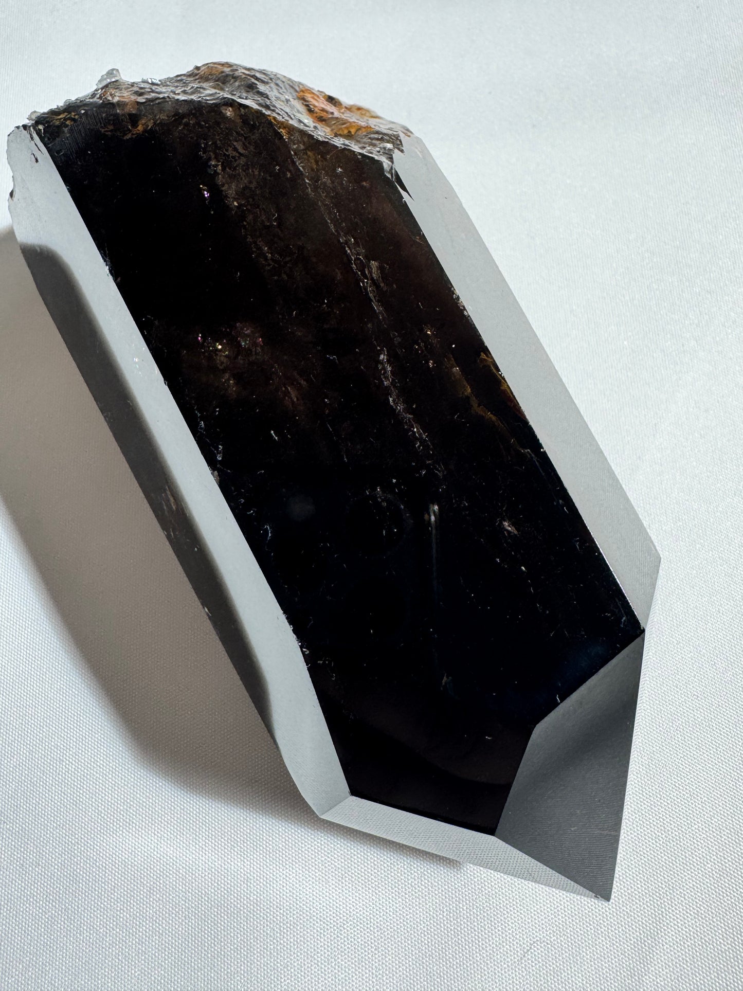 Large Dark Smoky Quartz Crystal Point with Phantom | Bespoke Crystals