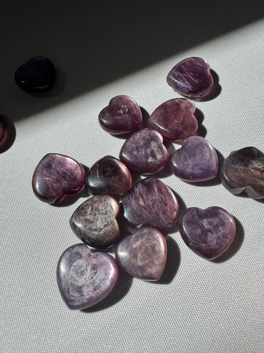 Lepidolite Mini Hearts
