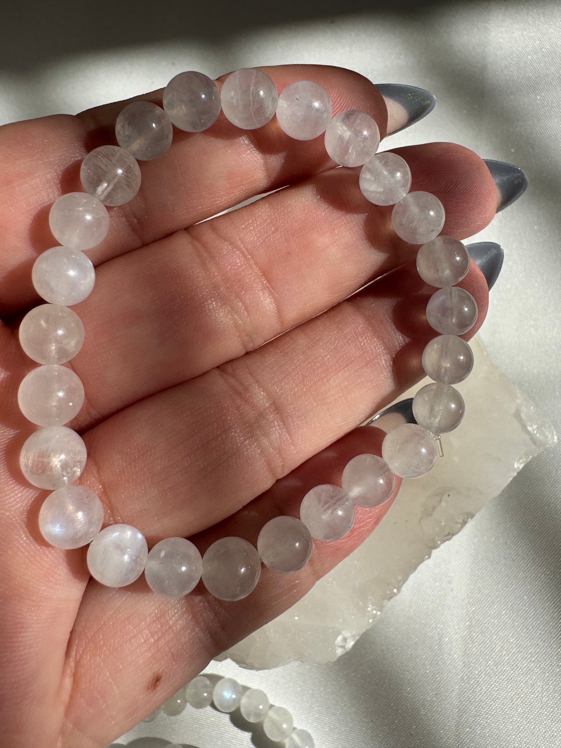 Moonstone Crystal bracelet with 6mm round beads | Crystal Bracelets NZ