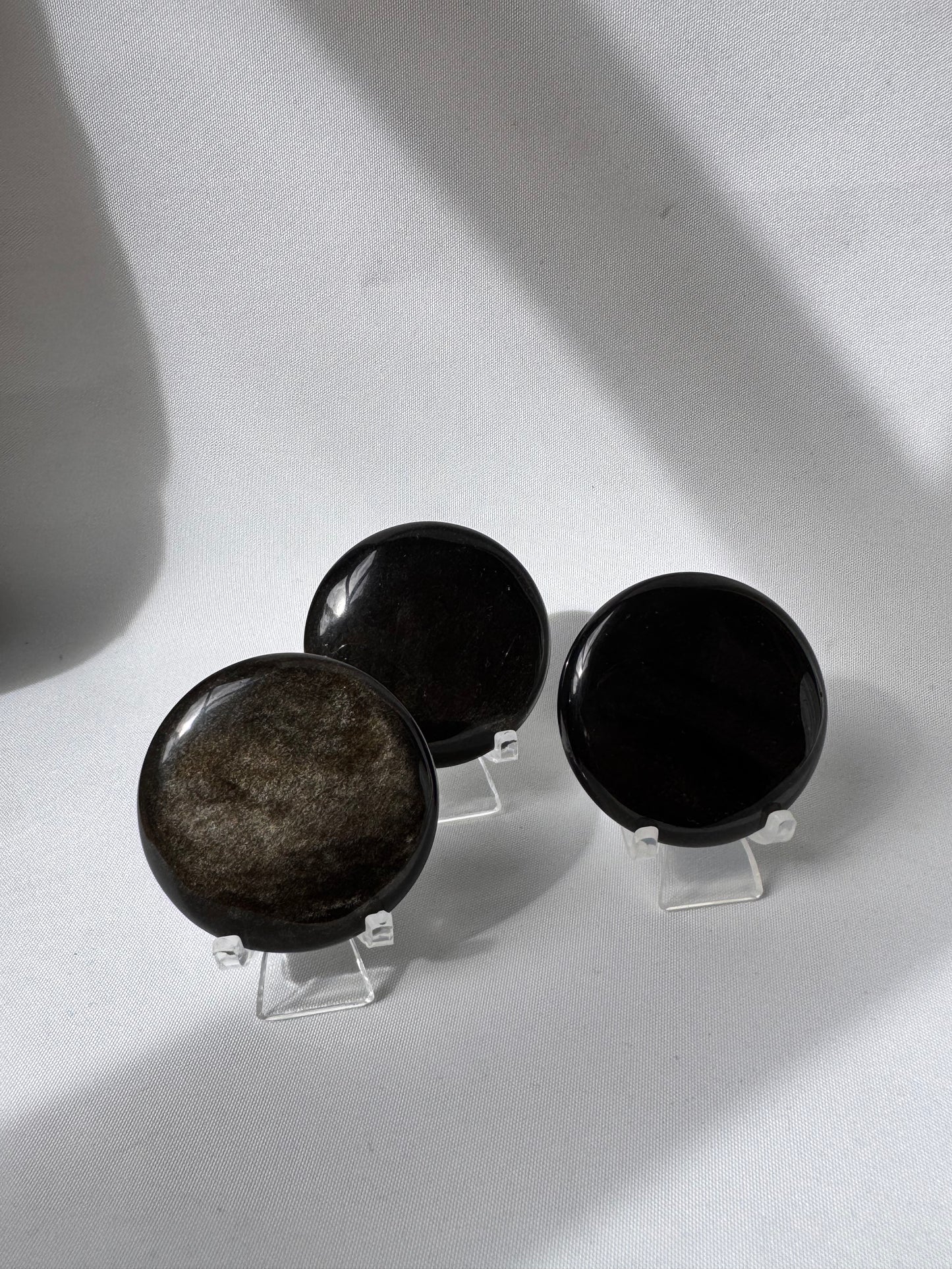 Gold Sheen Obsidian Flat Palm Stones