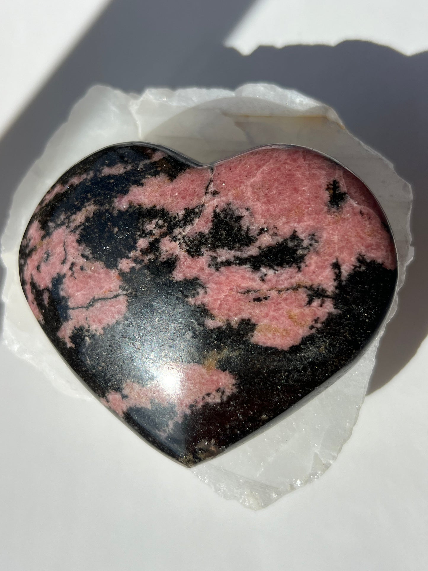 Rhodonite Crystal Heart | Bespoke Crystals