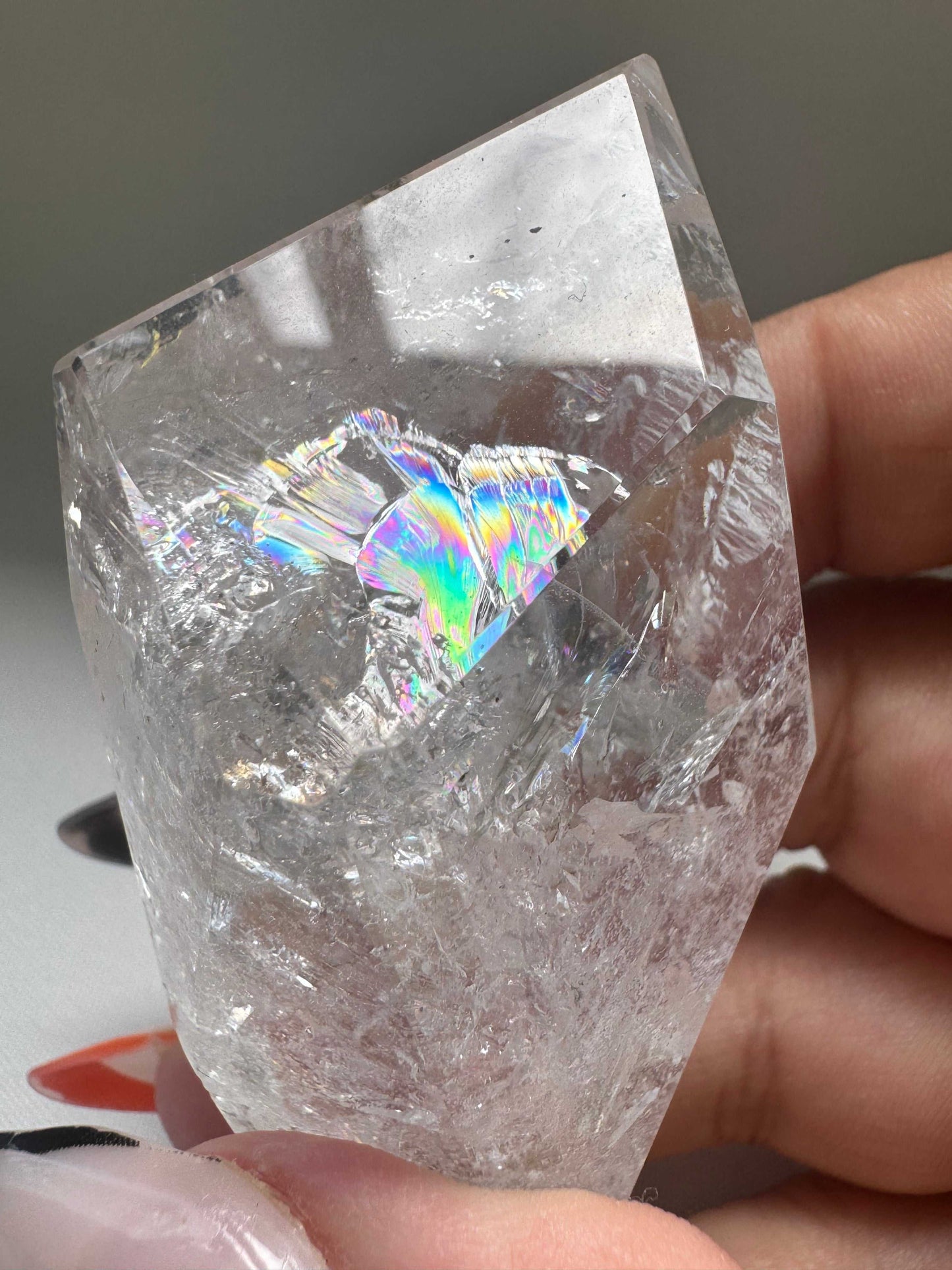Brazilian Quartz Freeform energy crystal for healing with rainbow inclusions |Buy crystals NZ