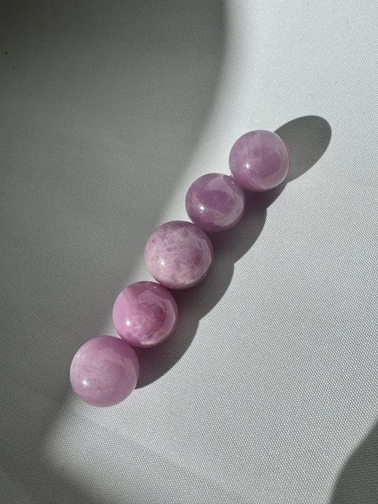 Kunzite Spheres for Love & Healing - Emotional Wellness Tools