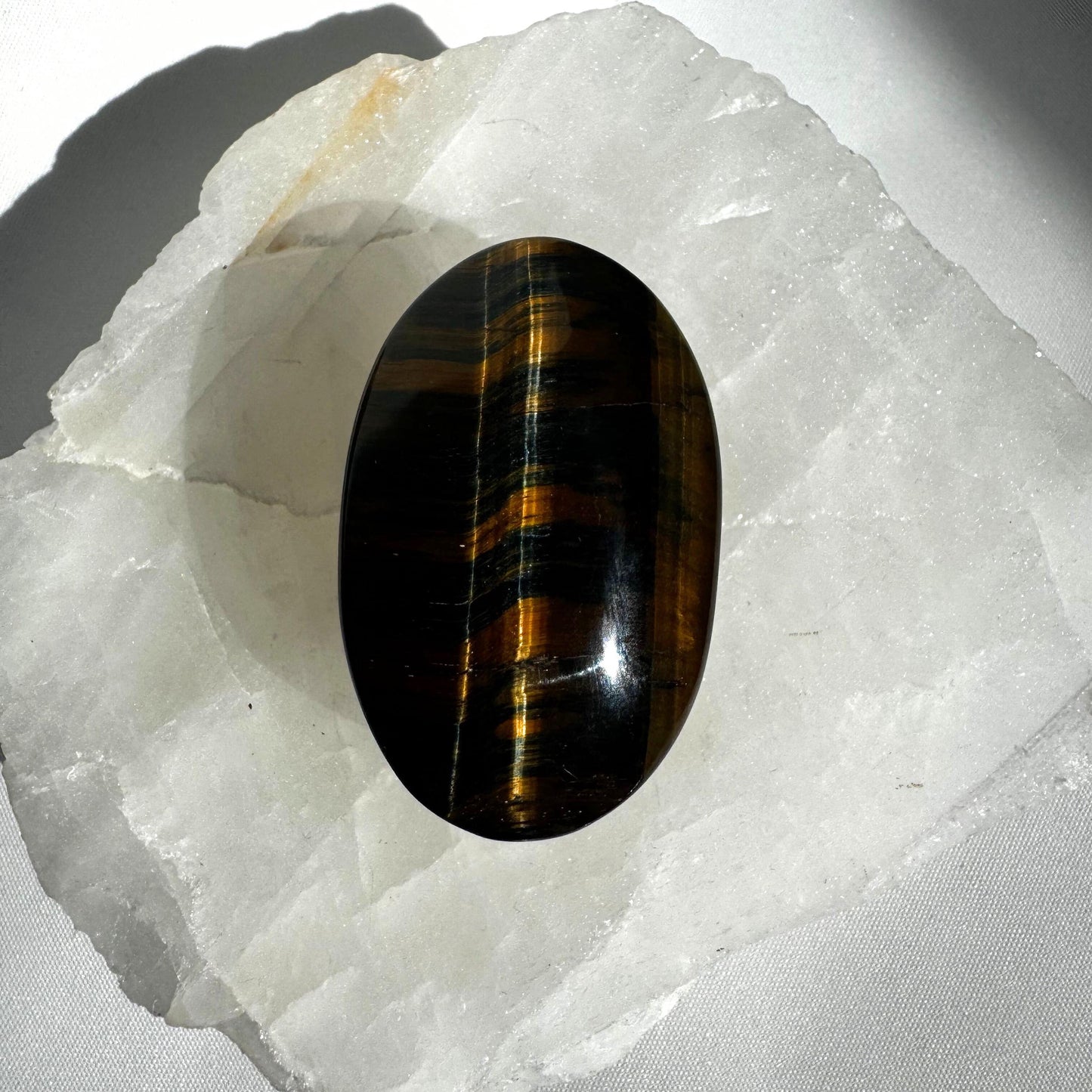 Blue Tigers Eye Palmstone #3 | Auckland NZ