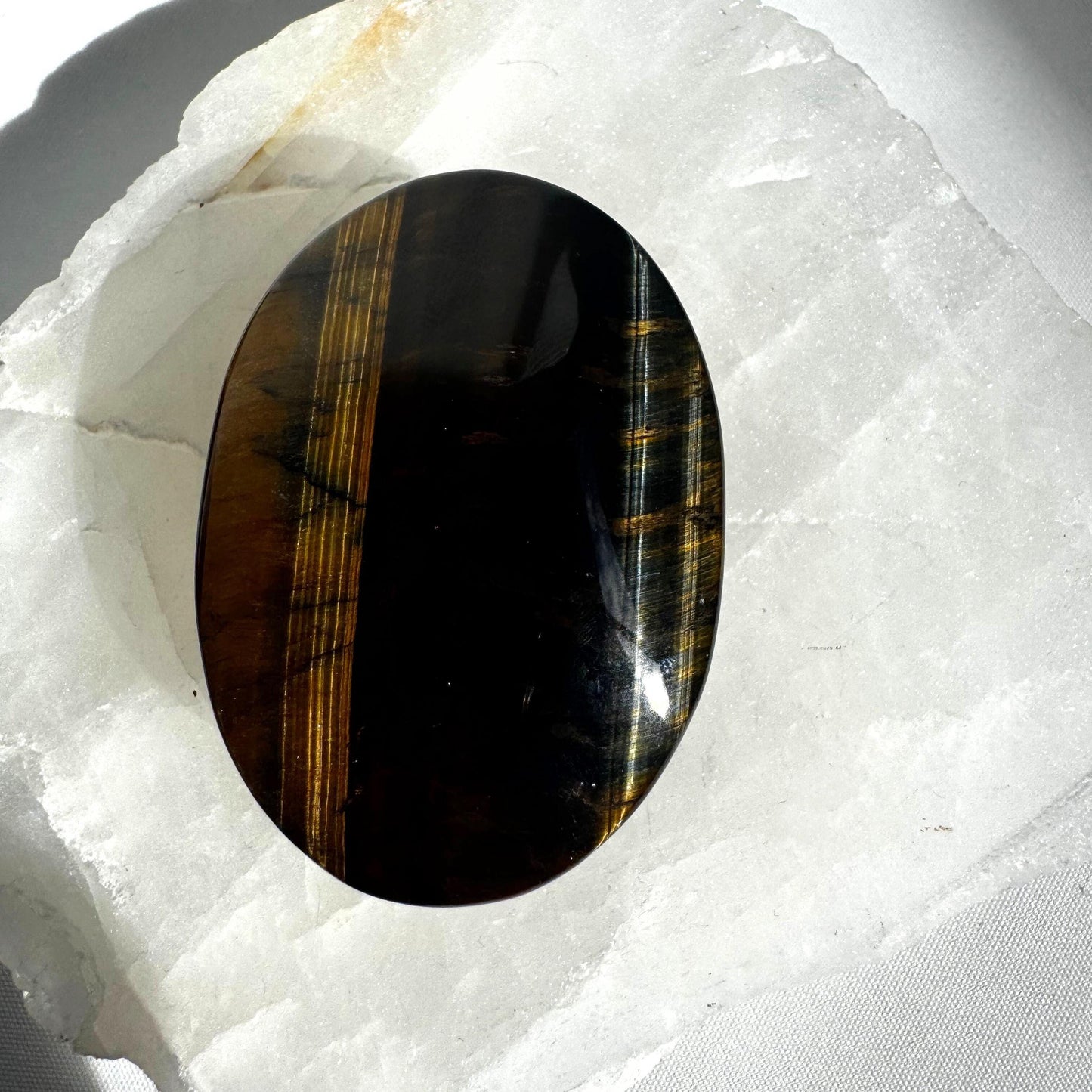 Blue Tigers Eye Palmstone #2 | Bespoke Crystals Auckland NZ
