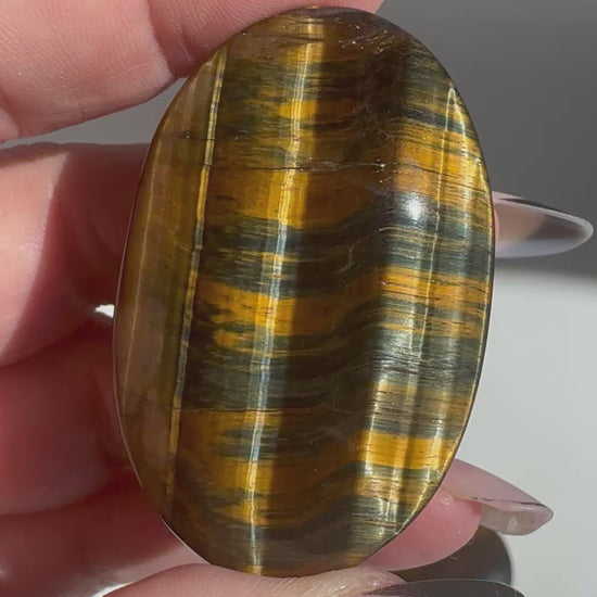 Blue Tigers Eye Palmstones | Bespoke Crystals Auckland NZ